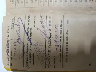 Billete Kilométrico Tarifa 109