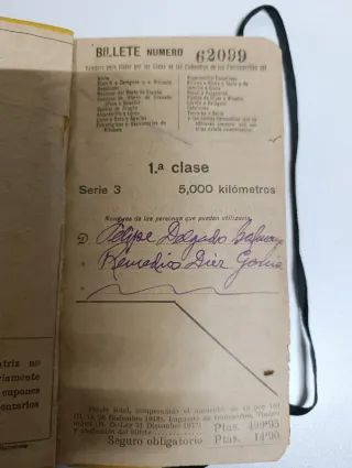 Billete Kilométrico Tarifa 109