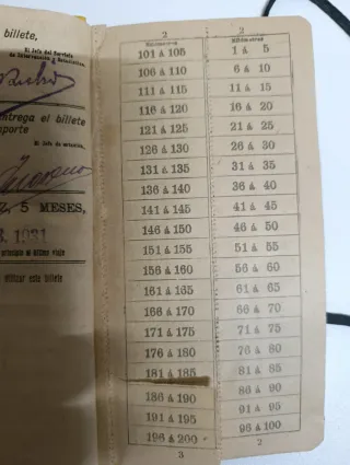 Billete Kilométrico Tarifa 109