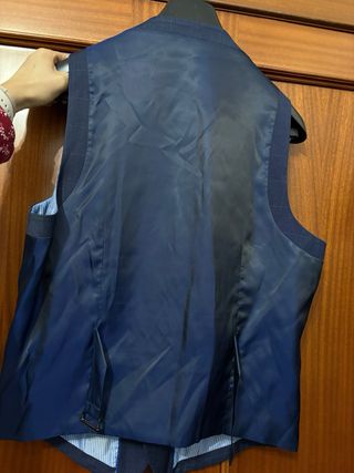 Traje de hombre azul a cuadros