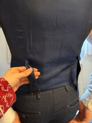 Traje de hombre azul a cuadros