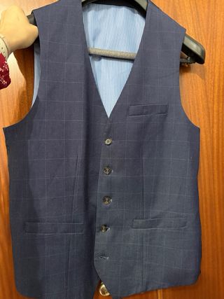 Traje de hombre azul a cuadros