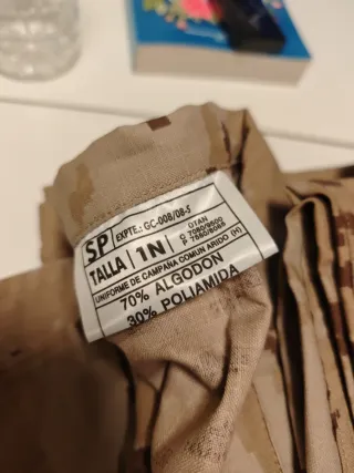 Traje militar árido Talla M
