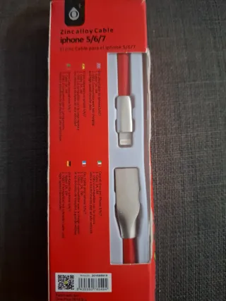 Cable Carga iPhone 5/6/7 Zincalloy 2A
