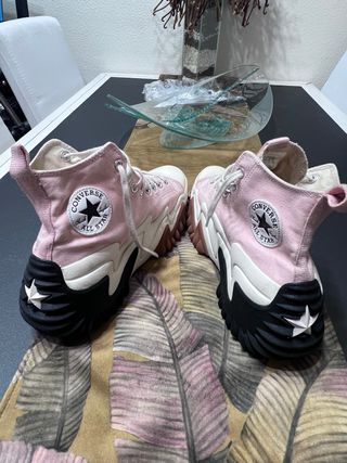 Converse Bambas Altas Rosa y Blanco