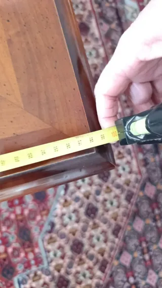 Mesa centro madera con cajón y cristal