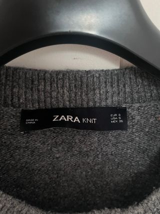 Jersey Zara Patchwork Gris Talla L