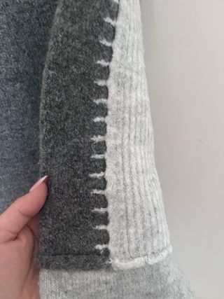 Jersey Zara Patchwork Gris Talla L