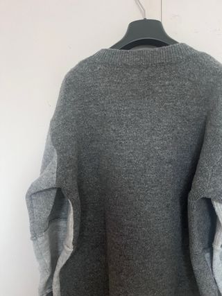 Jersey Zara Patchwork Gris Talla L