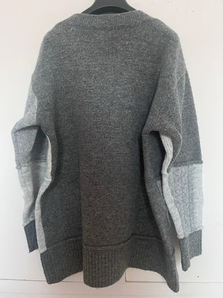 Jersey Zara Patchwork Gris Talla L