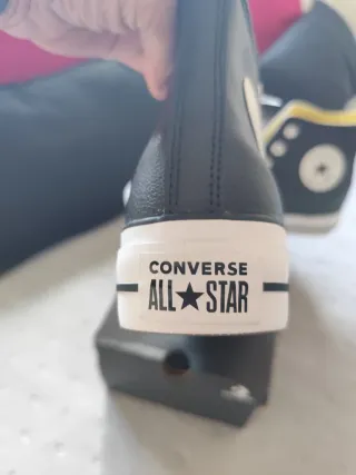 Converse All Star Plataforma Negras Polipiel