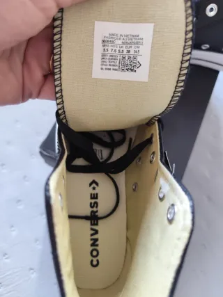 Converse All Star Plataforma Negras Polipiel