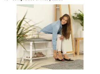 Banco Zapatero Relaxdys Gris y Blanco 50 x 81 x 32