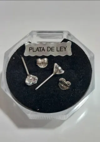 Pendientes de Plata de Ley de 5mm