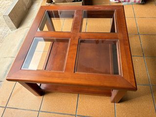 Mesa de centro madera y cristal