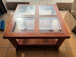Mesa de centro madera y cristal