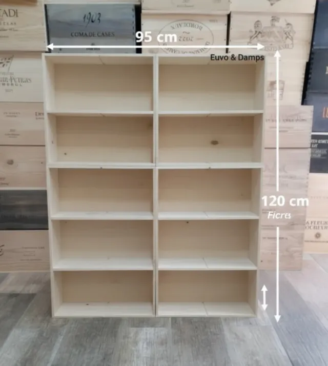 10 Cajas de Madera Estantería.