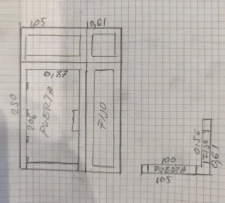 Puerta aluminio con fijo