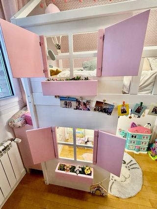 Cama litera infantil , casita escalones y cajones