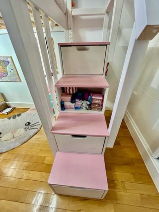 Cama litera infantil , casita escalones y cajones