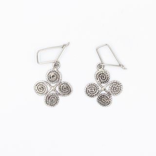 Aretes Pendientes Aros Lauburu Cruz Hechos a Mano