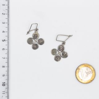 Aretes Pendientes Aros Lauburu Cruz Hechos a Mano