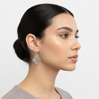 Aretes Pendientes Aros Lauburu Cruz Hechos a Mano