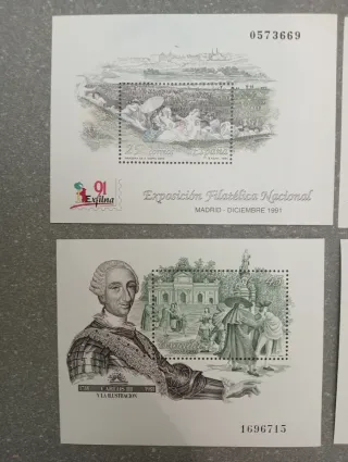 Lote 4 hojas bloque sellos España. Nuevas