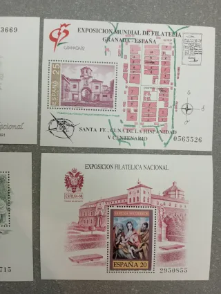 Lote 4 hojas bloque sellos España. Nuevas