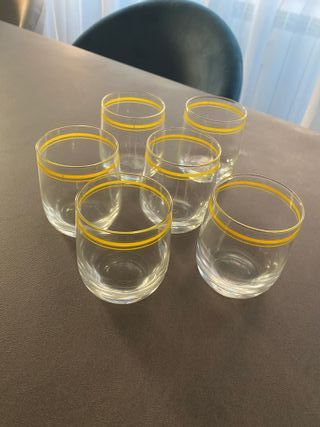 Set 6 Bicchieri Vintage Bordino Giallo