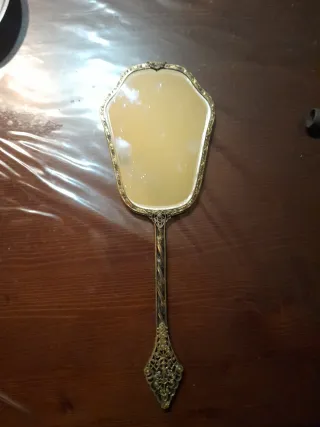 Espejo de mano antiguo floral