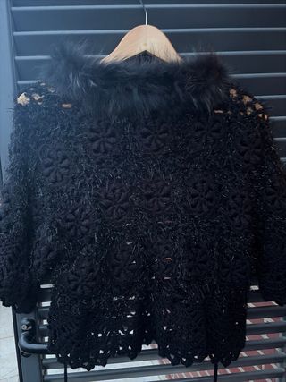 Chaqueta fiesta negra crochet