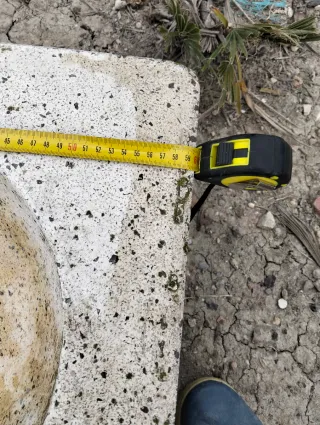 Fregadero de piedra antiguo doble