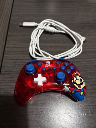 Mando Nintendo Switch Mario Transparente