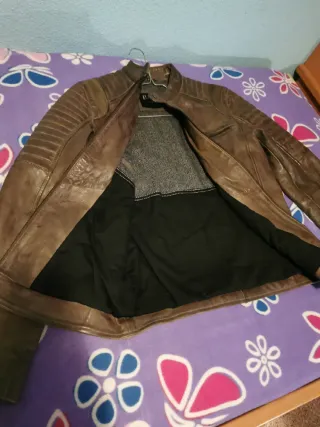 Chaqueta Cuero Marrón Banhoff Chico Talla S