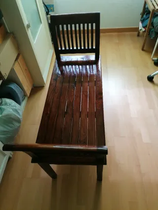 Banqueta de madera para dormitorio o recibidor