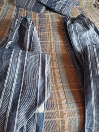 Edredón Cama 150, cojines y Cortinas