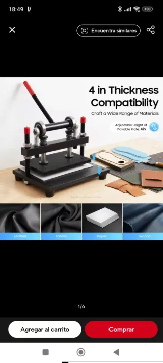 Prensa cortadora de cuero