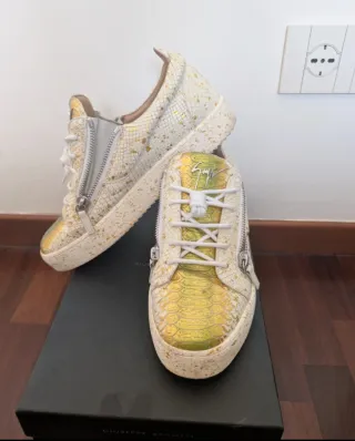 Giuseppe Zanotti Scarpe Uomo 43 e mezzo Oro Bianco