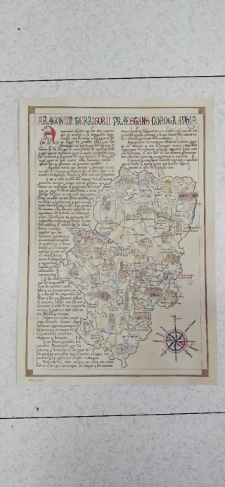 Mapa Antiguo Aragón Pergamino