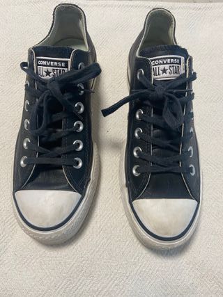 Converse Piel Negra Plataforma