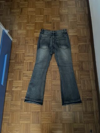 Jeans Flare Blu/Grigio Strappati