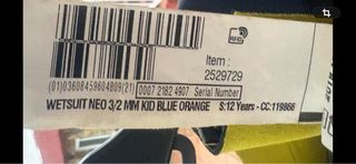 Traje neopreno surf niño