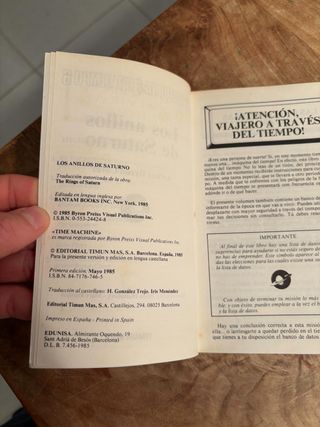 Libro Timun Mas La Máquina del tiempo -Legendario!