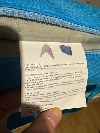 Colchón parque bebé 87x87