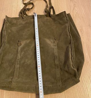 Bolso tote ante verde oliva