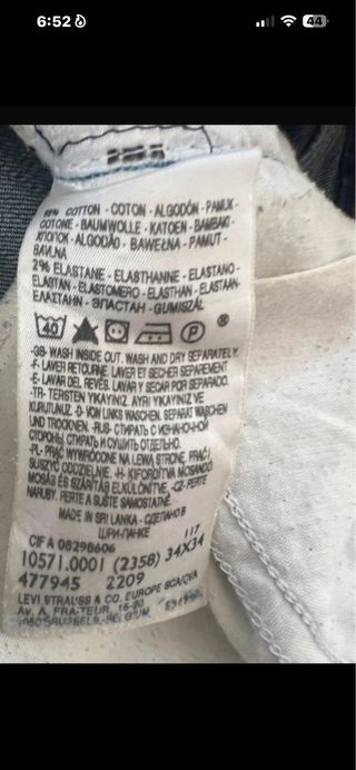 Levi's 571 Slim Fit Jeans W34 L34 Chiaro