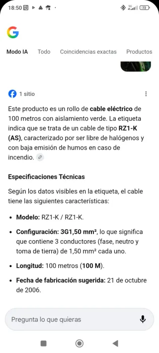 Manguera de cable verde