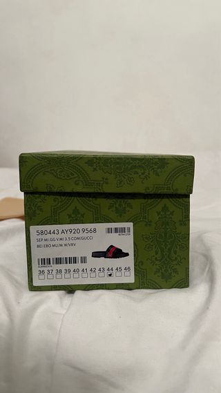 Chanclas Gucci Negras Rayas Verdes Rojas