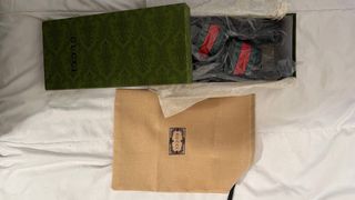 Chanclas Gucci Negras Rayas Verdes Rojas